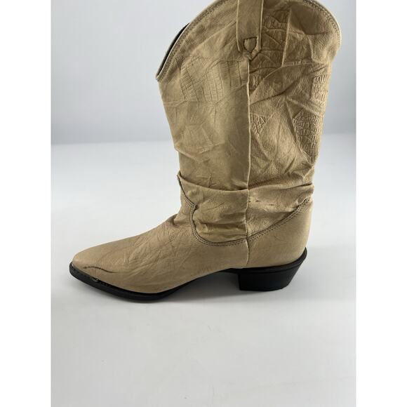 Dingo Womens Boots Tan Beige Pull On Boho Cowgirl Size 8 M Rodeo USA - Picture 4 of 7